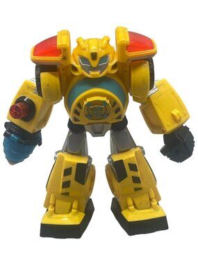 Playskool Transformers Bumble Bee Robot Figure Hasbro 10" Lights Sounds READ